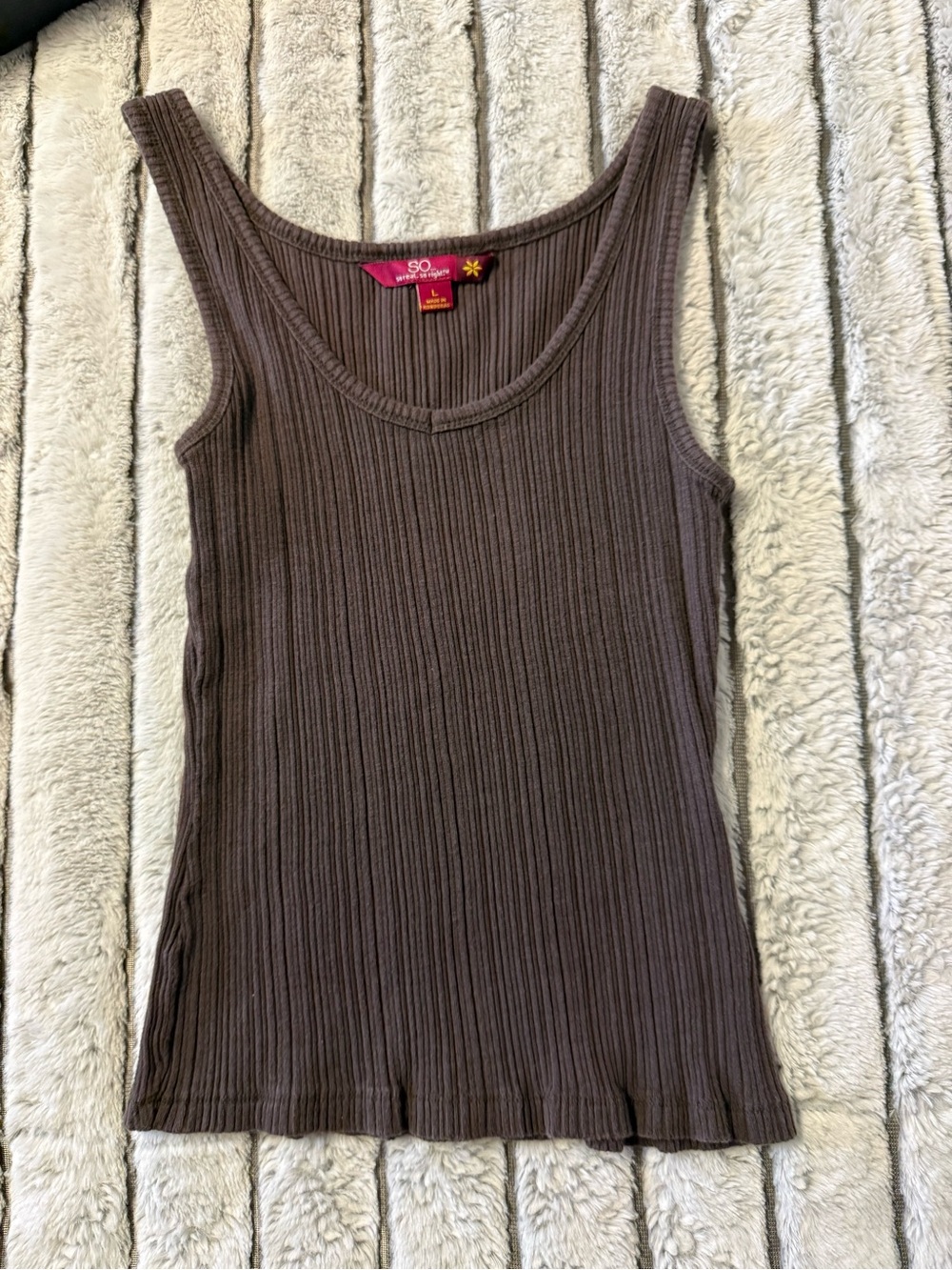Sorel Ribbed Tank Top in Brown